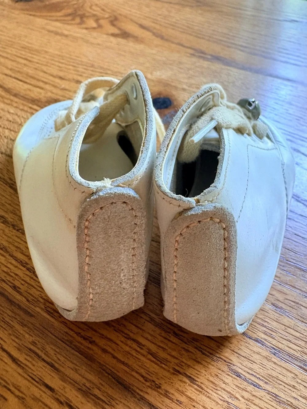 Vintage Step N’ Stride 3.5D White Baby Walker Shoes with Bell Accent